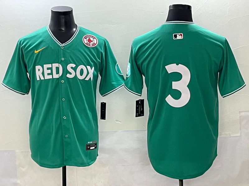 Men 2025 Boston Red Sox #3 No Name Green Joint Name Nike MLB Jersey style 9->boston red sox->MLB Jersey